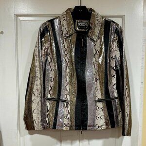 SALE NWT NEW Beautiful Berek Leather Jacket Animal Print sz M